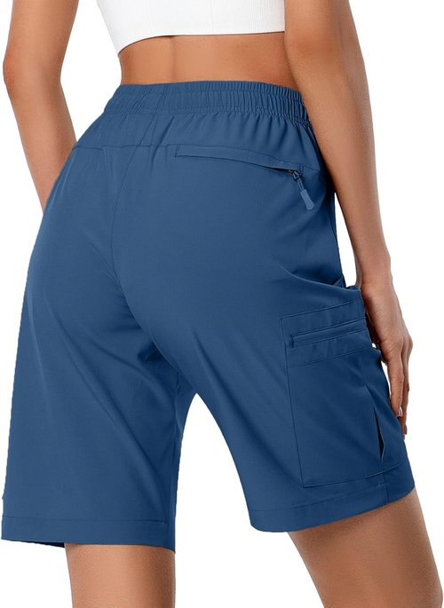 Hugut Women's Hiking Cargo Shorts - Quick Dry, Lightweight, Water-Resistant with Zipper Pockets | Ideal for Camping & Travel