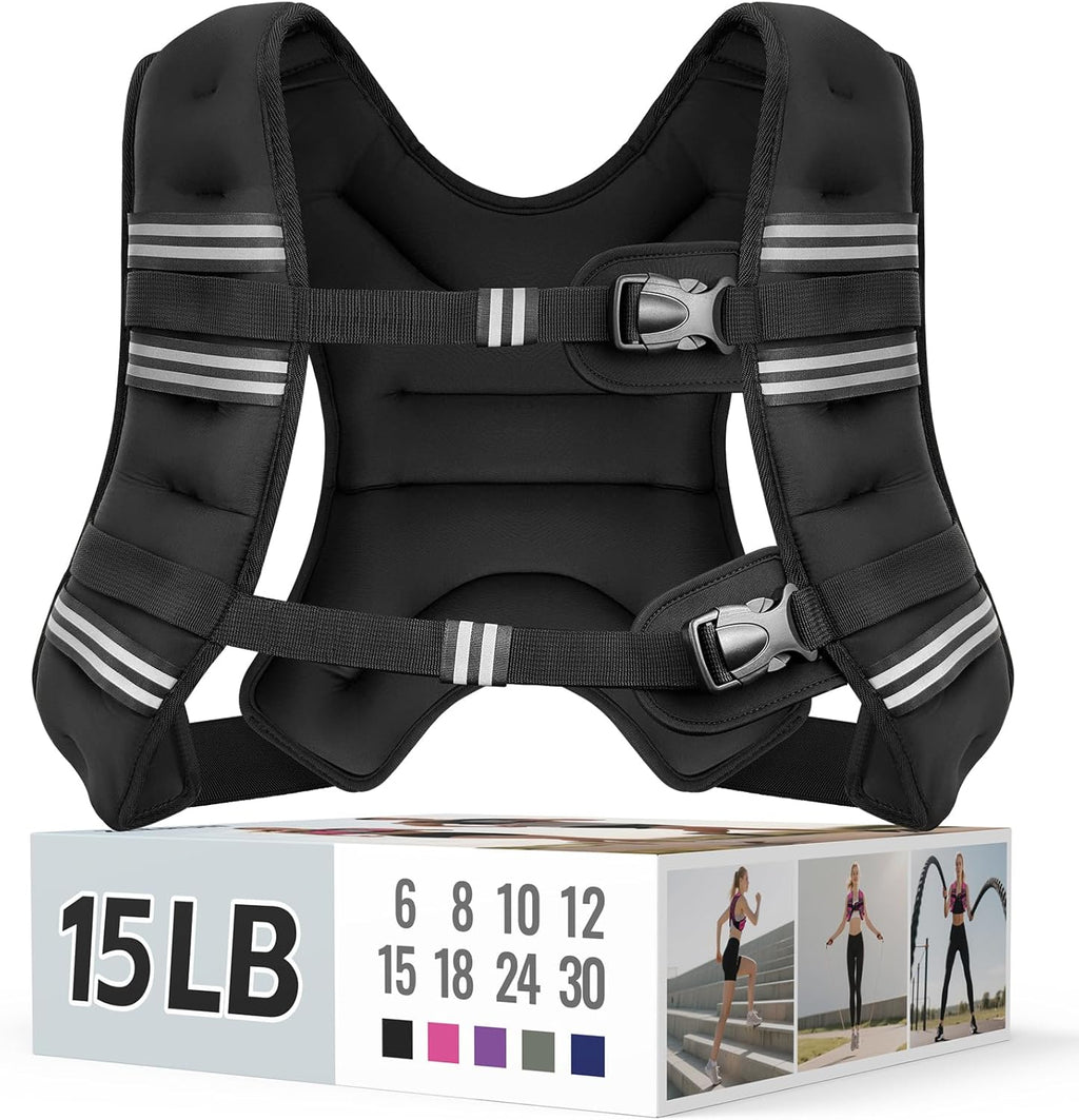 Skiennix Weighted Vest - Adjustable & Comfortable Rucking Vest for Walking, Running & Strength Training
