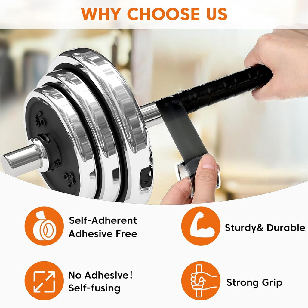 Silicone Grip Tape by Grip Tape | Self-Fusing Rubber Wrap for Gym Equipment & Tools - 20FT