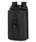 INGIDO Molle Radio Pouch Holster, Adjustable Storage Belt Holder Case Heavy Duty Nylon for Universal Two Ways Walkie Talkie, Black