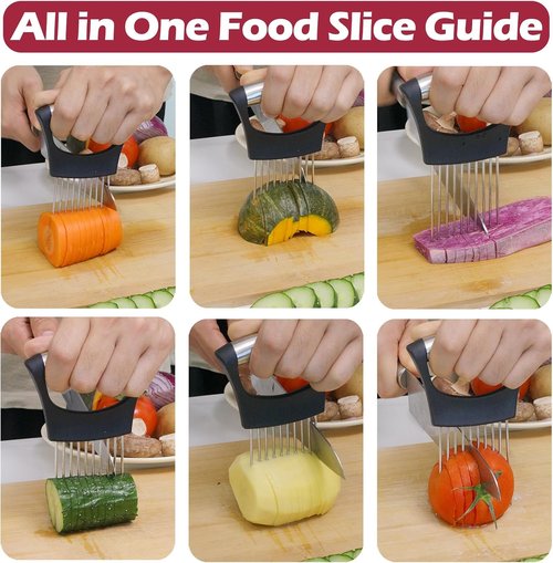 JAYVAR Onion Holder - Stainless Steel Vegetable Cutter for Slicing Onions, Tomatoes & More | Food Slicer Tool
