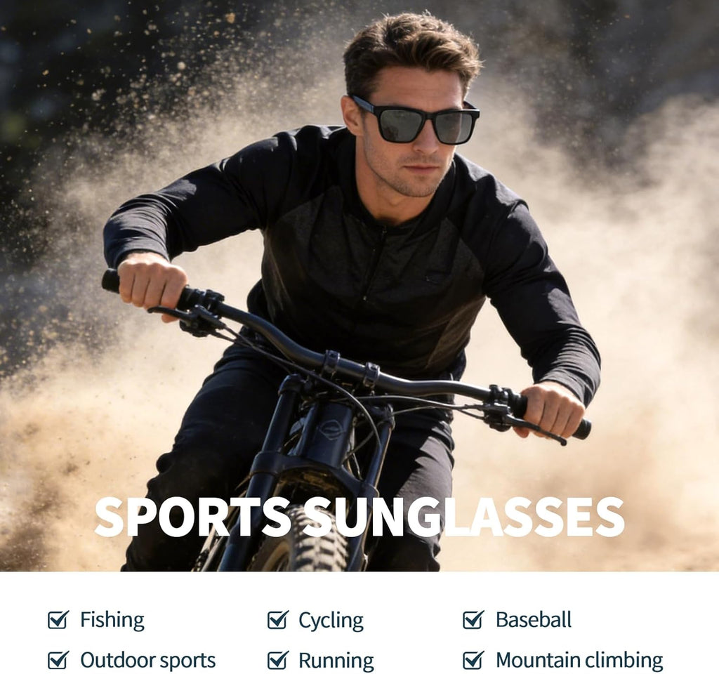 Skiennix Sports Sunglasses - Polarized UV Protection | Trendy Oversized Square Design for Men