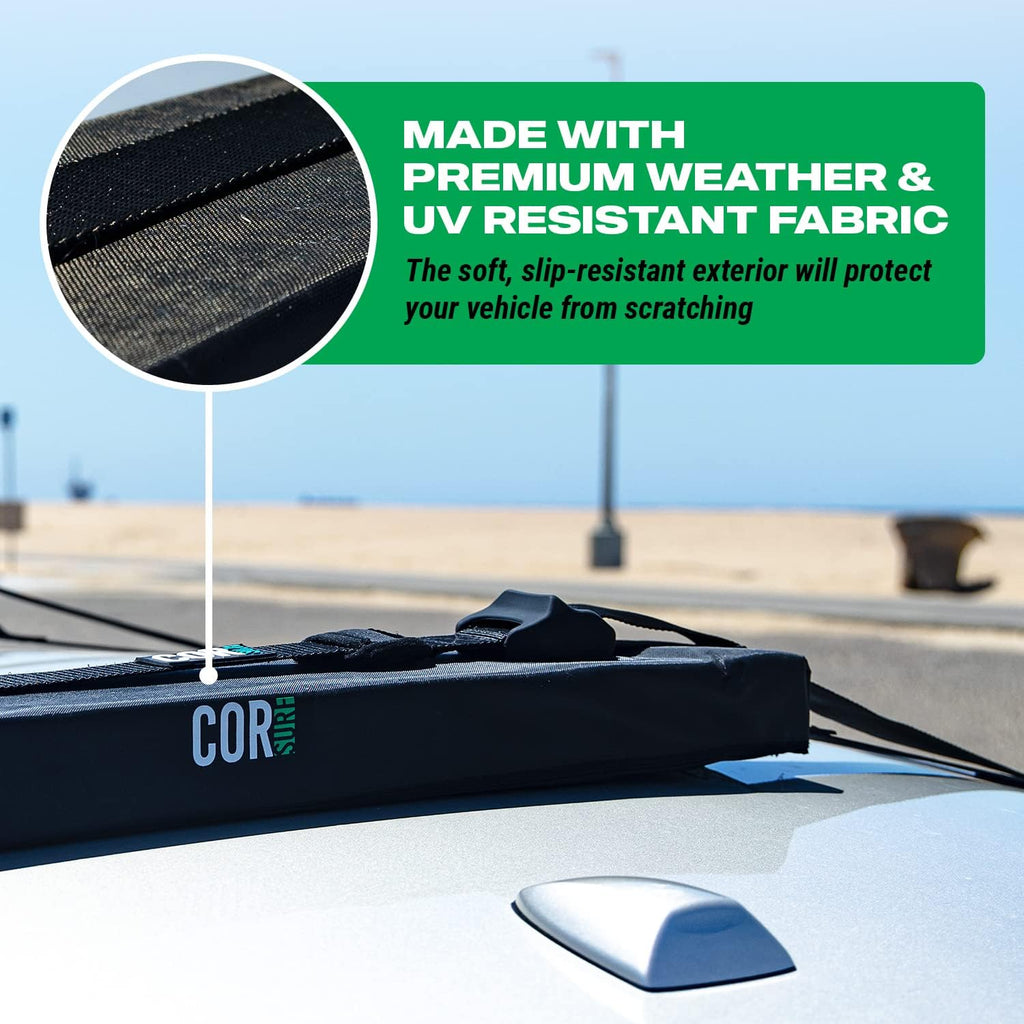 Universal Surf Rack by SUP - Soft Paddle Board Carrier for Cars | Scratch-Resistant Buckles (19")