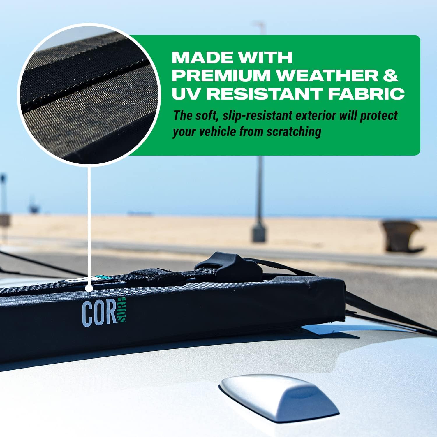 Universal Surf Rack by SUP - Soft Paddle Board Carrier for Cars | Scratch-Resistant Buckles (19")