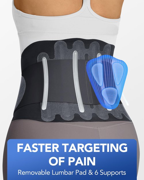 0.5mm Ultra Thin Back Brace with 3D Lumbar Pad, Seamless Yoga Fabric, Lightweight Back Brace for Women Men, Lower Back Pain, Sciatica, Posture, Back Support for Wearing Under Clothes, FSA Eligible