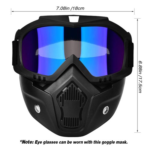 BOLLFO Airsoft Skull Mask Protective Full Face Tactical Mask for CS Airsoft Shooting Halloween Cosplay Cycling Party,Adjustable Windproof Outdoor Anti-Fog Face Mask (Coloful)