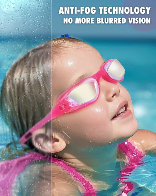 Aegend Swim Goggles - Anti-Fog & UV Protection for Kids Ages 3-14 | Comfortable Fit