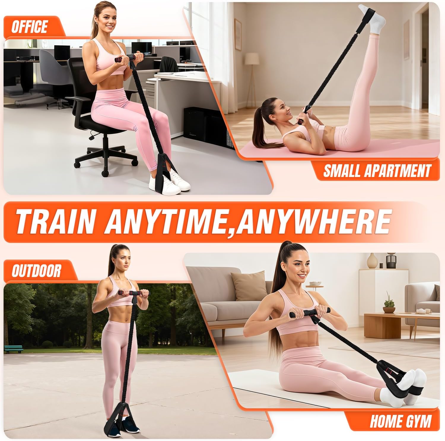 Pedal Resistance Bands by Skiennix - Upgrade Women’s Exercise Bands for Full Body Training | Ideal for Core, ABS, Legs, Glutes, Arms