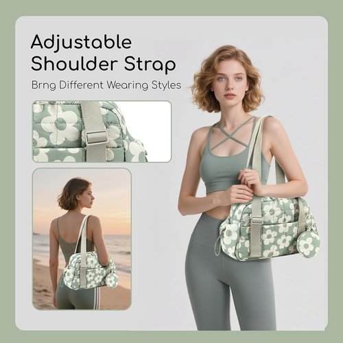 CAMTOP Mini Gym Bag - Quilted Sports Duffel with Wet Compartment & Coin Purse | Perfect for Yoga & Workouts