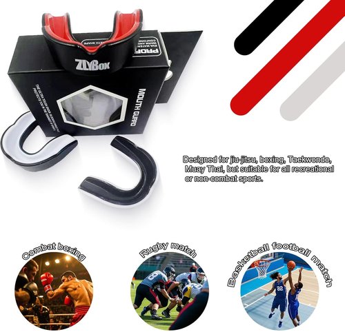 Dual-Layer Sports Mouth Guard - Ultimate Dental Protection for Boxing, MMA & More | Black & White