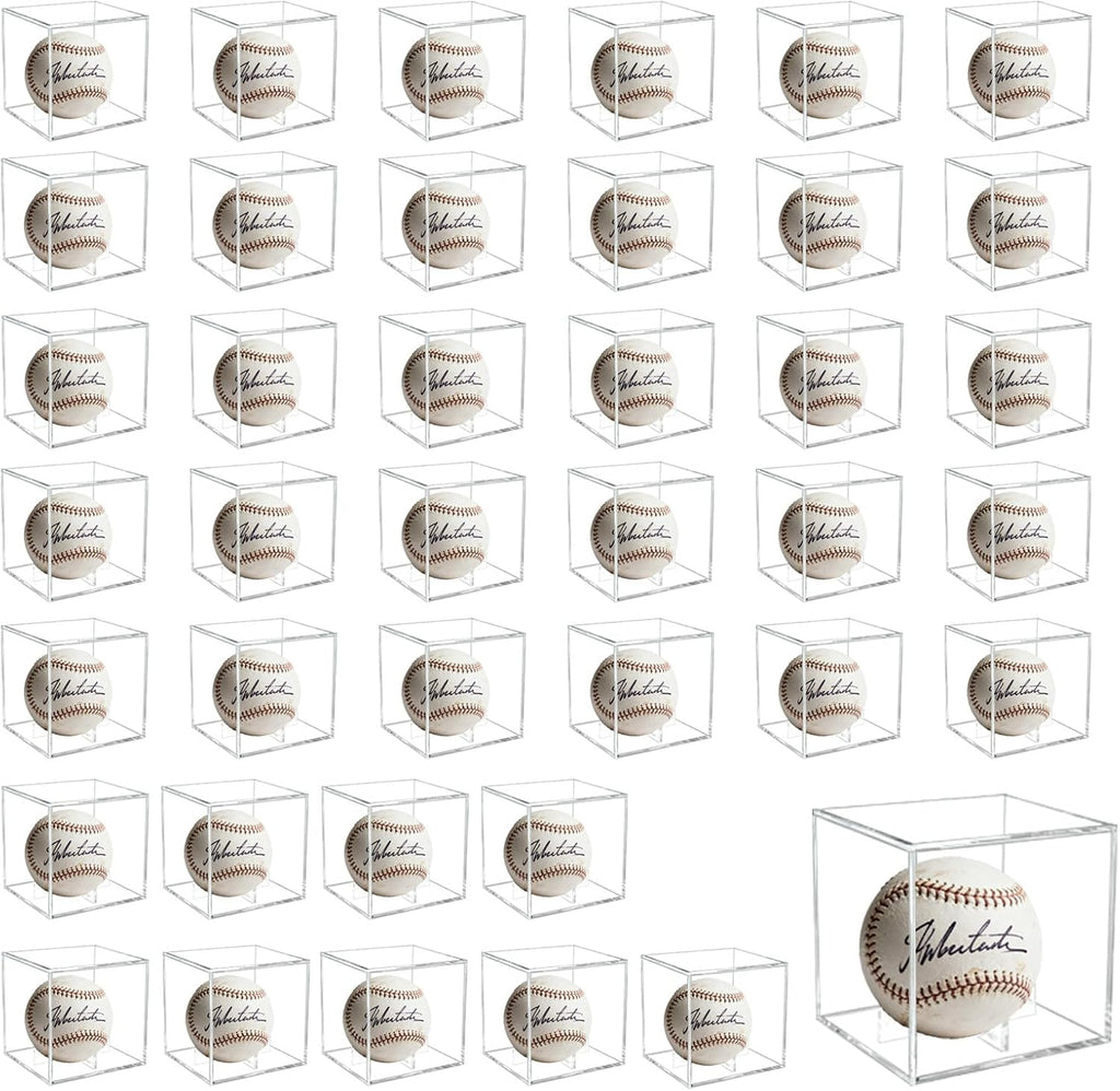 Skiennix Baseball Display Case - 40 Pcs UV Protected Autograph Ball Protectors | Clear Acrylic Showcase
