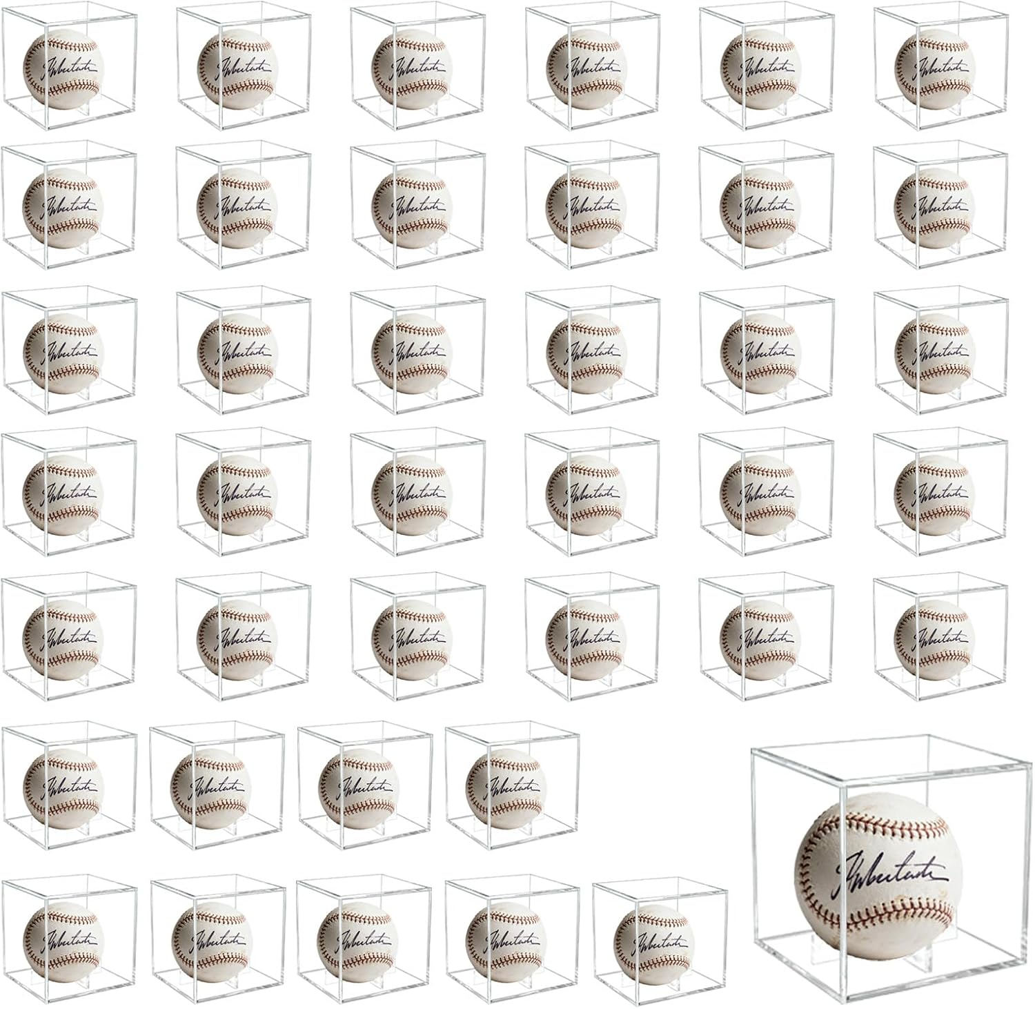 Skiennix Baseball Display Case - 40 Pcs UV Protected Autograph Ball Protectors | Clear Acrylic Showcase
