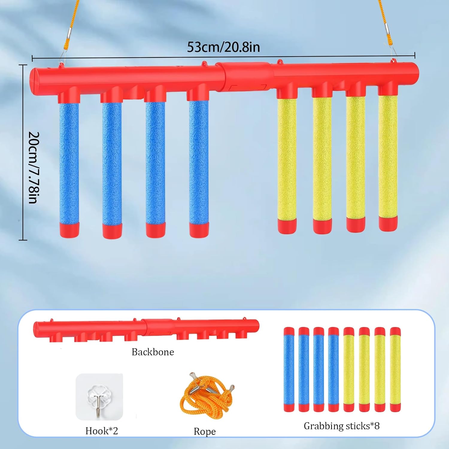 Reflex Drop Sticks Challenge Game - Enhance Hand-Eye Coordination | 3 Adjustable Speed Modes for All Ages