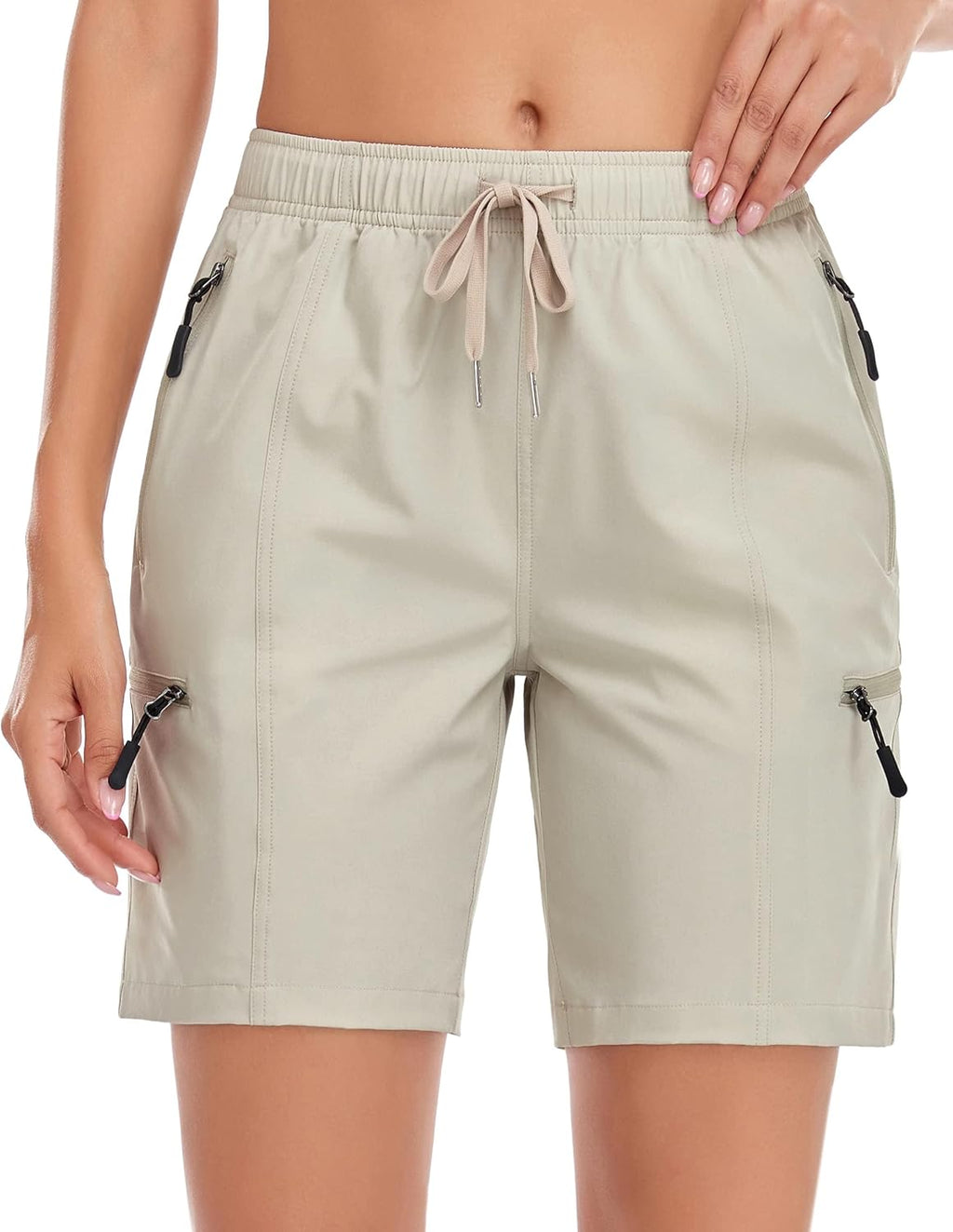 Skiennix Women's Hiking Cargo Shorts - Quick Dry, Lightweight Athletic Design with Zipper Pockets | 5" & 7" Sizes