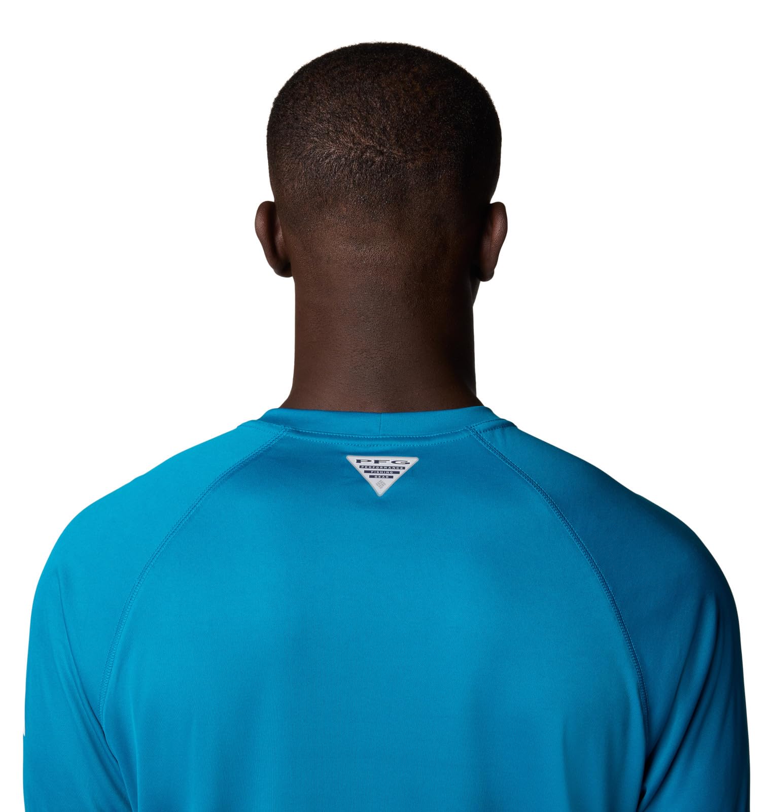 Columbia Men's PFG Terminal Tackle Long Sleeve Fishing Shirt, Blue Echo/White Logo, 1X