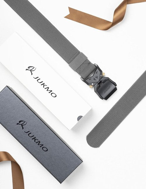JUKMO Tactical Belt - 1.5" Military Hiking Rigger Nylon Web Work Belt with Heavy-Duty Quick Release Buckle