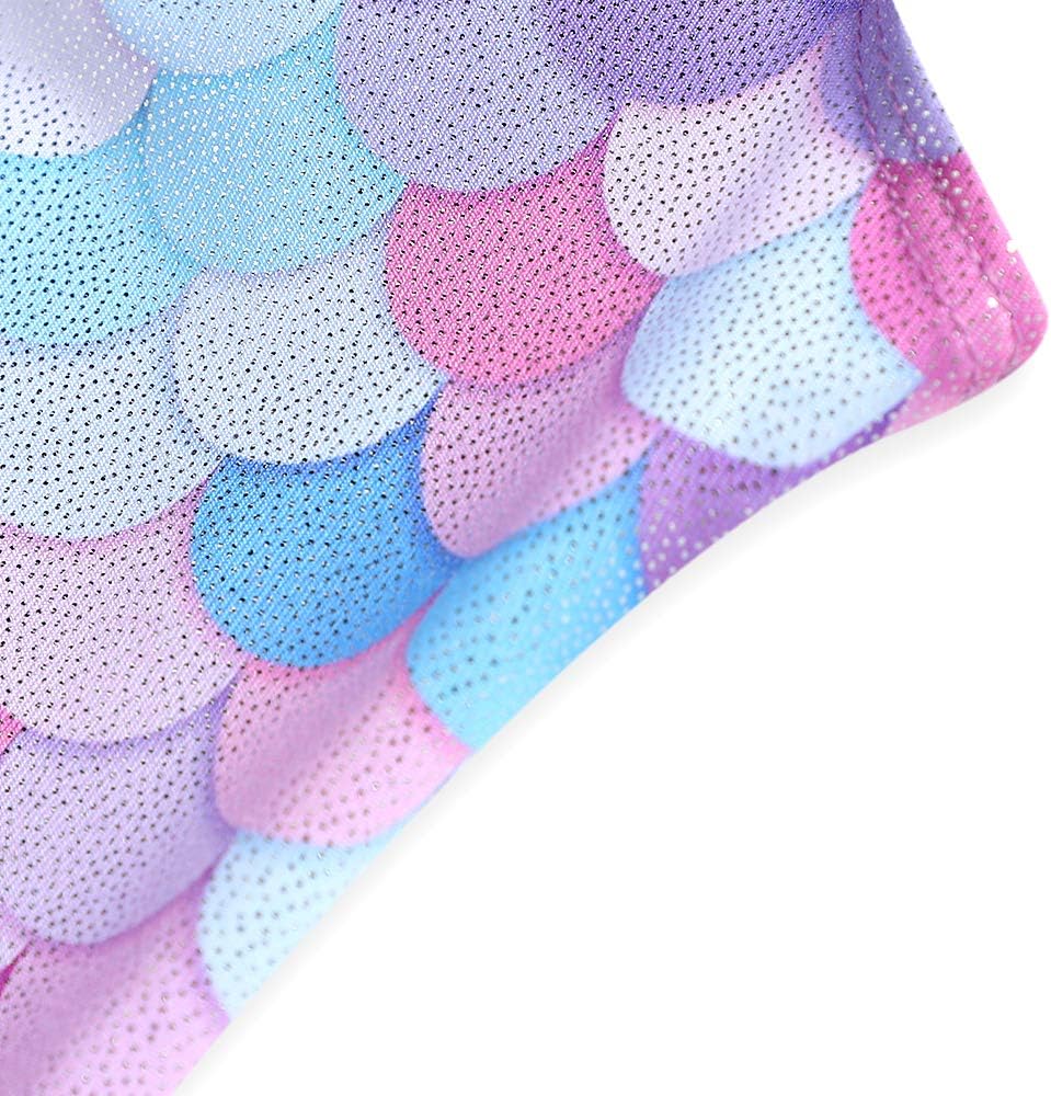 Skiennix Girls' Gymnastics Leotard - Shiny Rainbow Mermaid Unicorn Design | Toddler Sizes Available