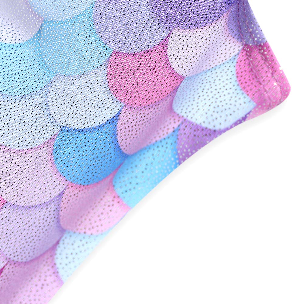 Leotards for Girls Gymnastics Unicorn Athletic Dance Wear Shiny Rainbow Blue Hotpink (Mermaid Purple, 5/6 Years)