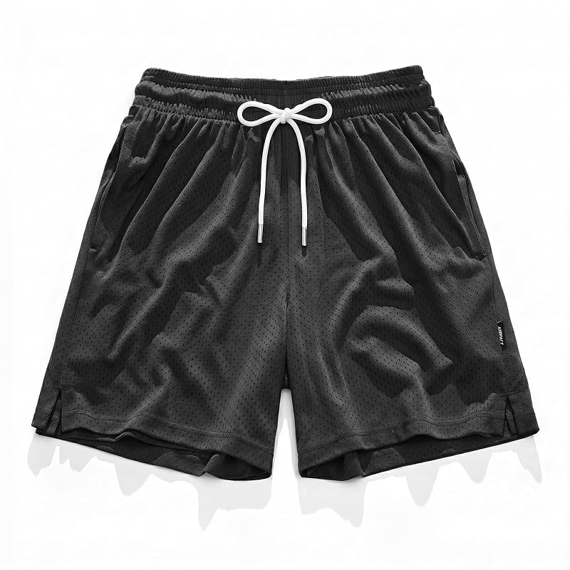 AIMPACT Men’s 7" Inseam Mesh Basketball Shorts - Black, Large