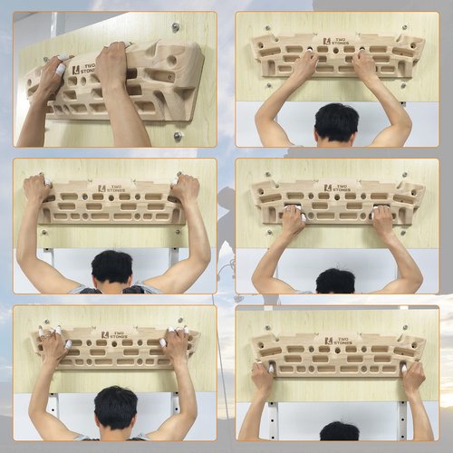 Wooden Hangboard Rock Climbing Pull Up Bar Designed Training For Climbing, Wooden Fingerboard Climbing Training Board for Building Core Strength and Endurance (CJ-HB2006)
