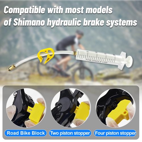BIBOKLTIY Brake Bleed Kit for Shimano Hydraulic Disc Brake, Bike Hydraulic Brake Bleed Kit Including 150ML Mineral Oil Brake Fluid