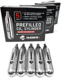 Hawki 12 Gram CO2 Cartridges - Perfect for Air Guns, BB Guns, Airsoft Pistols & Paintball Use