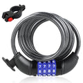 Bike Lock Cable,Anti Theft Cable Lock,4 Digit Security Resettable Combo Bike Lock, for E-Scooter, Electric Bike, Mountain Bike,Bicycle, Motorbikes