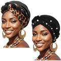 African Women Turban Caps Pre-Tied Twisted Turbans Head Scarf for Women Hair Wraps Cover Beanie Cancer Chemo Headwear