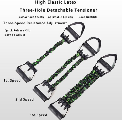 2025 New Natural Latex 3-Hole Resistance Stretcher, 3-Way Natural Latex Resistance Band-Full Body Stretching & Strength Training, Ab Training Auxiliary Device, Unisex (Green)