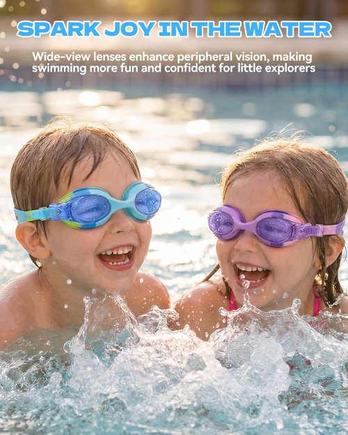 Aegend Swim Goggles for Kids | Anti-Fog Comfort Fit for Ages 3-8 | Perfect for Little Boys & Girls