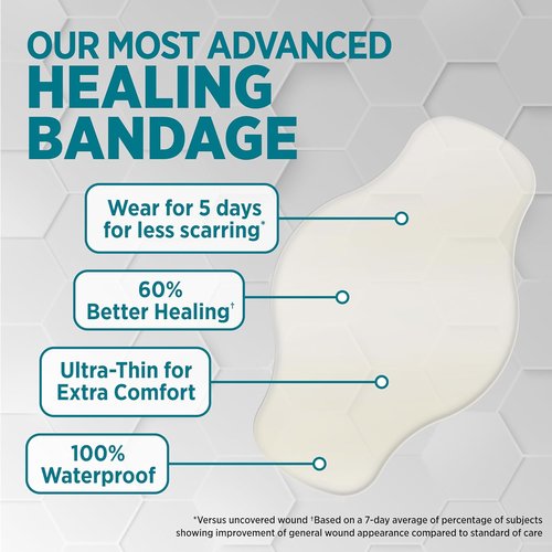 BAND-AID Pro Heal Hydrocolloid Bandages - Ultra-Thin & Waterproof for Advanced Healing | Large, 6 ct