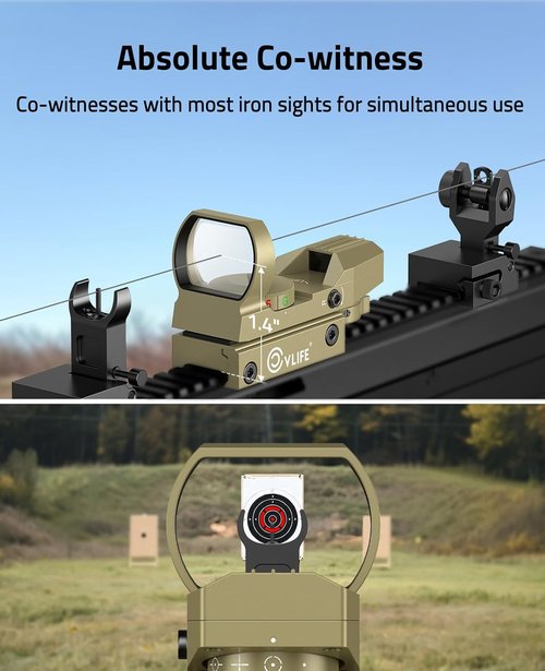 CVLIFE Red Green Dot Gun Sight - 1X22X33 Reflex Scope with 20mm Rail Mount