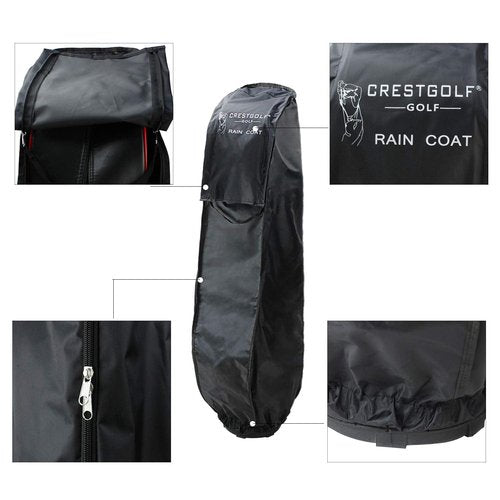 Crestgolf Golf Bag Cover Case Rain Cover Rain Coat for Golf Bag Anti-dust(Black)