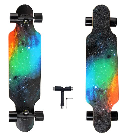 31" Longboard 7 Layers 31"x8" Skateboard Pro Complete 7Ply Maple Complete Cruiser for Cruising, Carving, Free-Style and Downhill with T-Tool