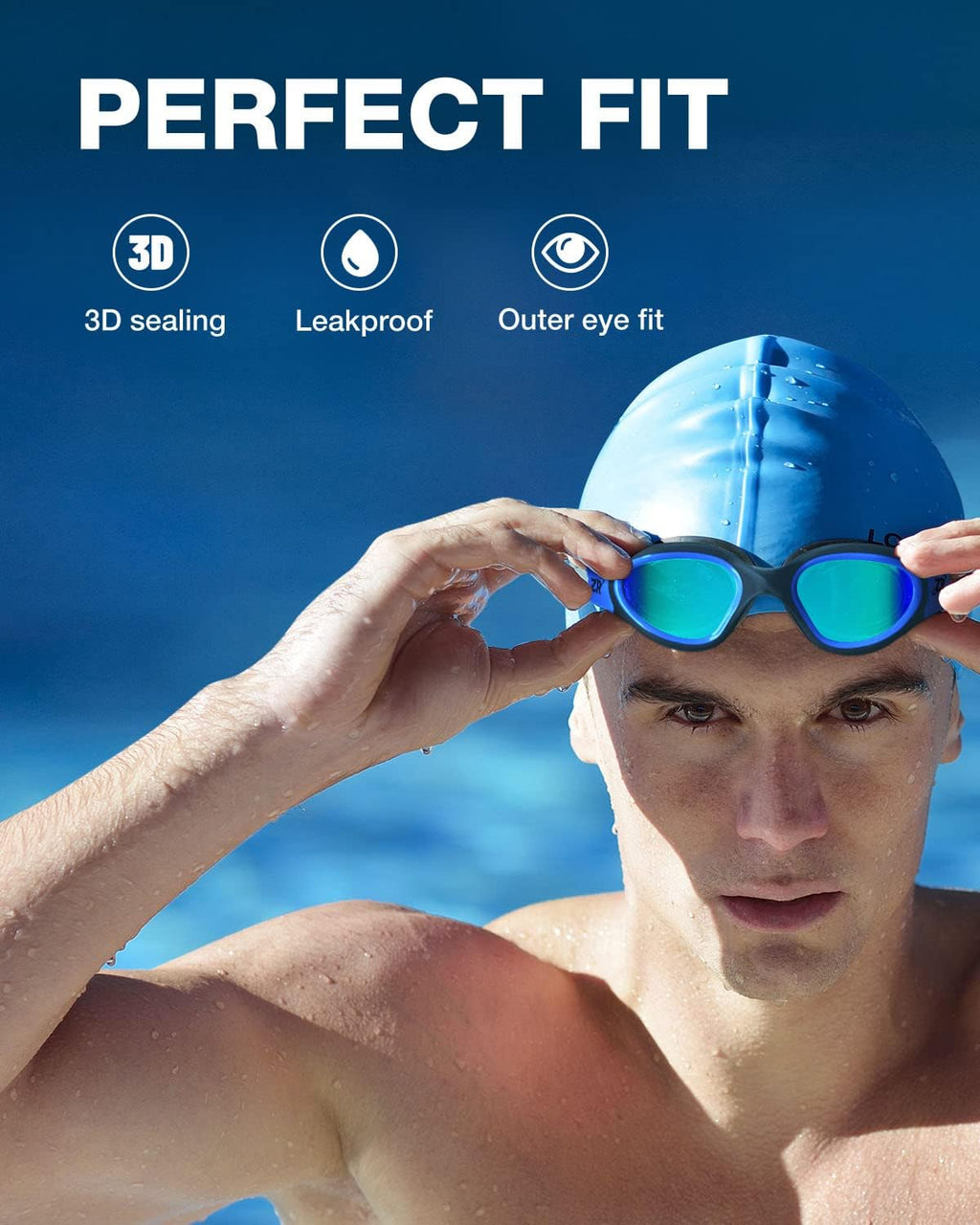 ZIONOR Swim Goggles - G1 Polarized Adult Swimming Goggles | 2-Pack for Men and Women