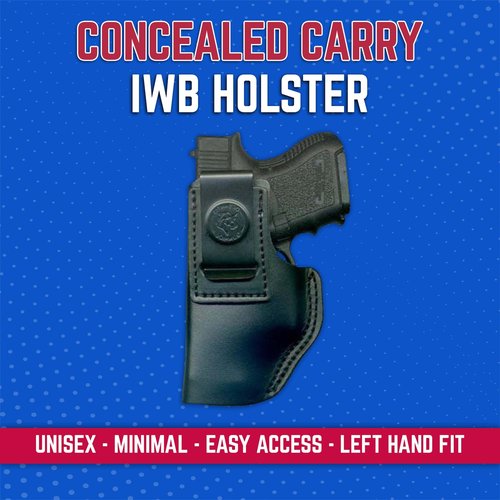 DeSantis Insider Gun Holster - IWB Holster, Conceal Carry, Fits the Glock 26, 27, 33, Walther PPS, PPS M2, PK380, Taurus PT111, PT140 G2 Mil, Ruger American Compact 9mm - Left Hand Draw, Black