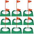 Sotiff 9 Pack Golf Putting Cup and Flag Plastic Golf Hole Training Aids Training Putters for Indoor Outdoor Men Women Office Backyard Garage Accessories(Red)