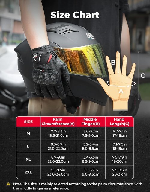 KEMIMOTO Motorcycle Gloves - Sheepskin Leather Protection for Men | Ideal for Motocross & ATV Riding