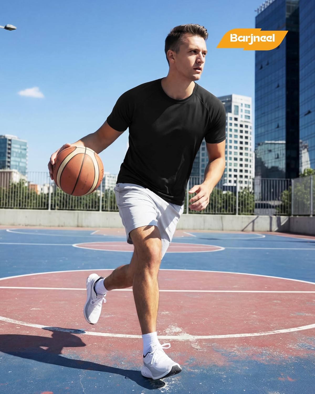Skiennix Workout Shirts for Men - Black Quick-Dry Moisture-Wicking T-Shirts for Gym & Running | 2 Pack