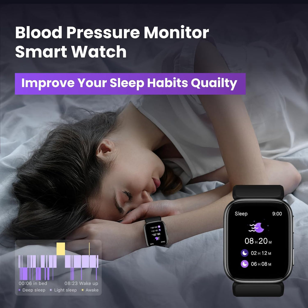 S7 Smart Watch - Blood Pressure Monitor with Air Pump Cuff | 1.95'' Display, Sleep Tracking & Sports Mode