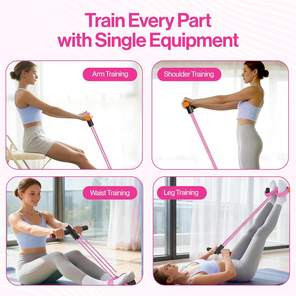 Pedal Resistance Band - 6 Tube Multifunction Foot Pedal for Arm & Waist Training | Home Gym Equipment