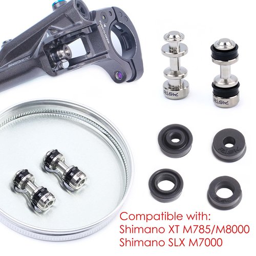 JFOYH Titanium Bicycle Brake Lever Piston for Shimano XT M785/M8000 SLX M7000 Hydraulic Disc Brake System Repair Parts-2 Pistons with 4 Sealing Rings