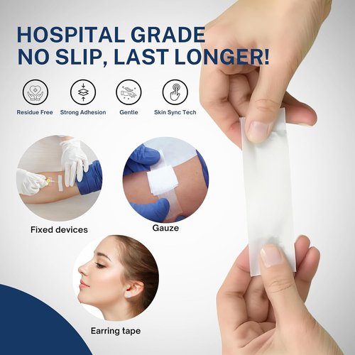 NanaCare Waterproof Medical Tape - Hypoallergenic Surgical Tape with 10 Gauze Pads | 4 Rolls x 1 Inch for Sensitive Skin