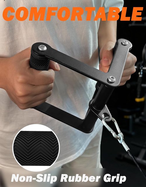 Fitarc Double D Row Handle - Non-Slip V Bar Attachment for Home Gym | T Bar Row & LAT Pulldown Accessory