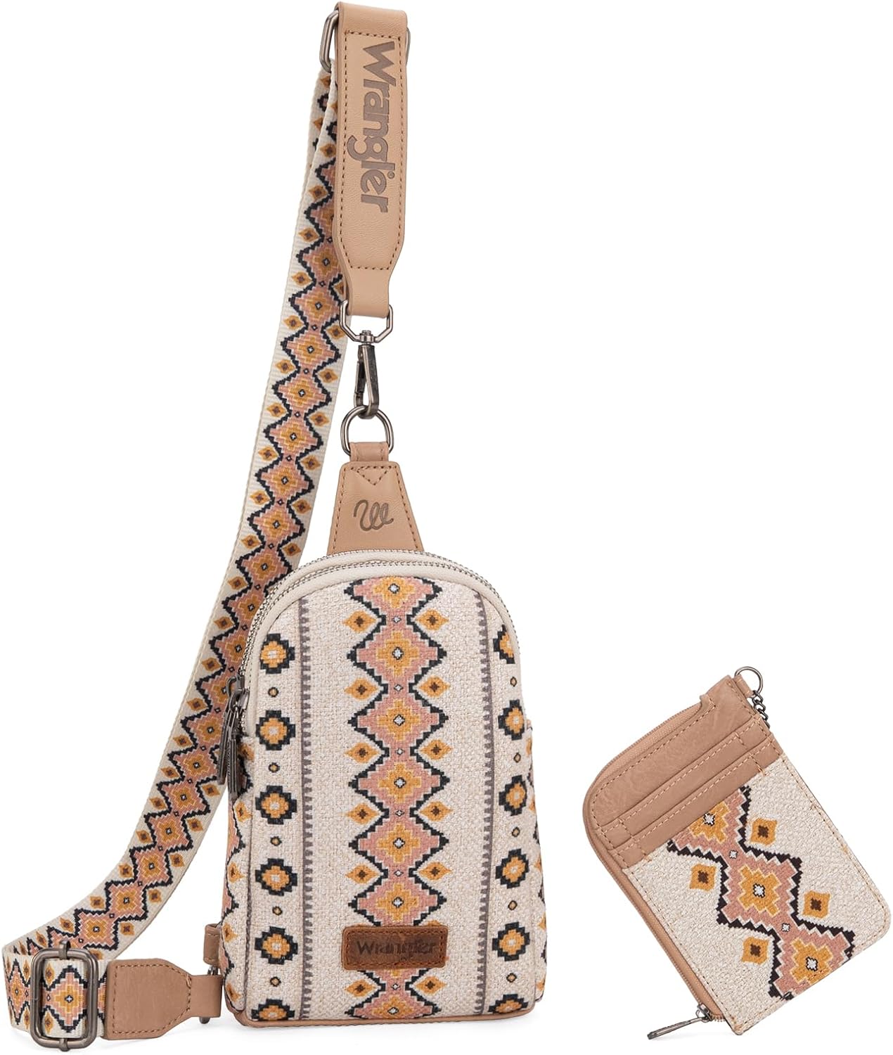 Wrangler Aztec Crossbody Sling Bags for Women - Stylish Wallet Set in Trendy Design