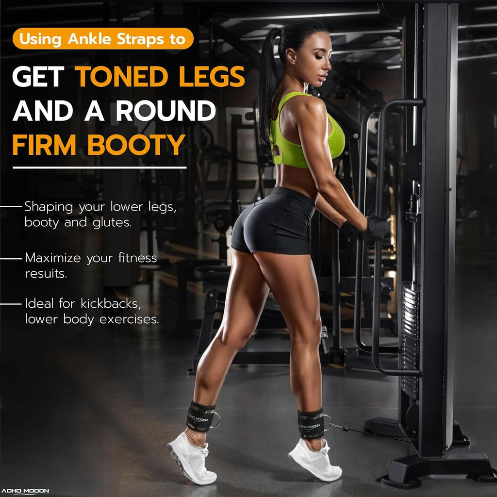 Regine Switzerland Adjustable Ankle Straps - Comfortable Gym Leg Straps for Glute Workouts | One Size Fits All