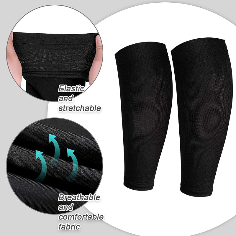 Calf Compression Sleeves 4 Pairs - Shin Support for Men Women Youth