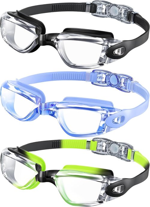 NSSIW Kids Swimming Goggles - Anti-Fog, Leak-Proof Design | 3-Pack for Ages 4-16