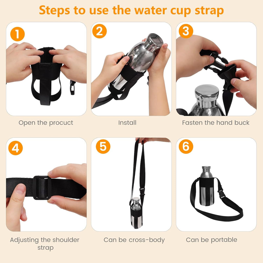 Skiennix Water Bottle Shoulder Strap - Adjustable Crossbody Design for 12-32oz Bottles