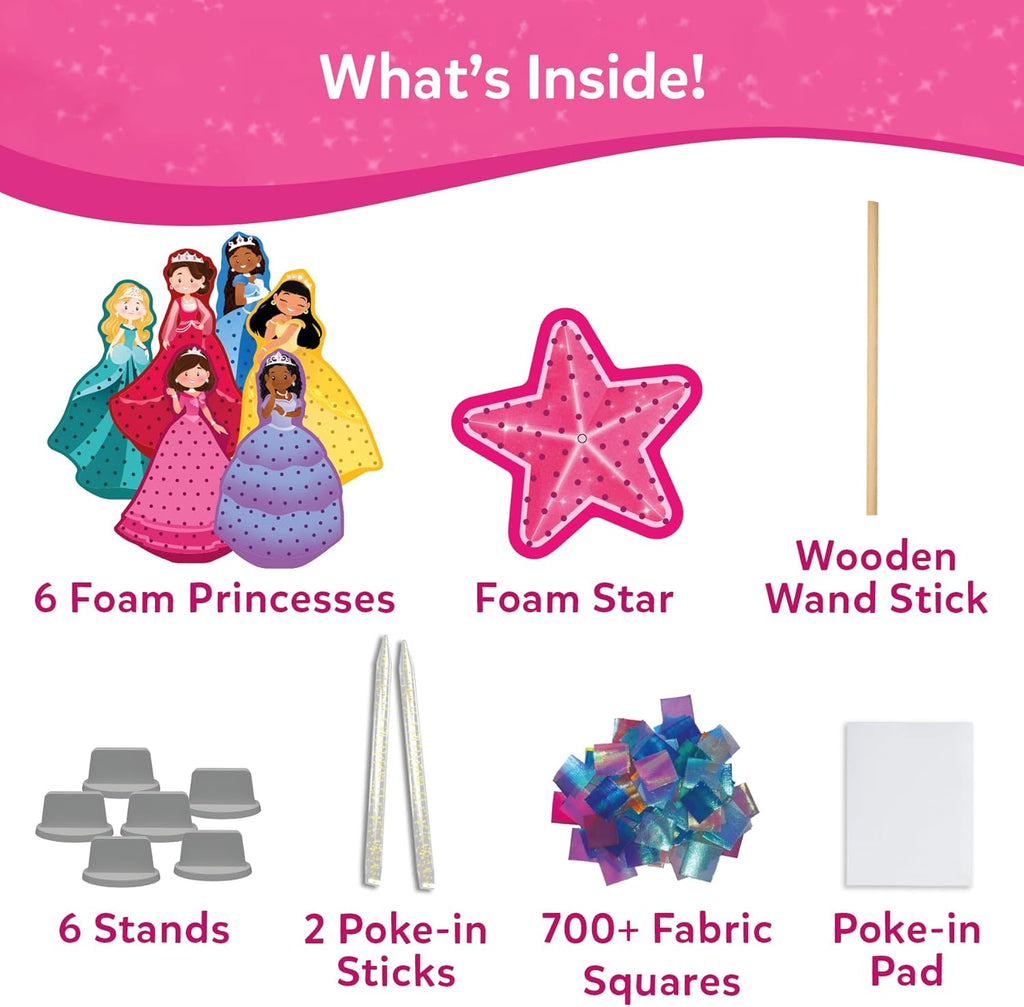 Skillmatics Poke-In Art - Magical Princesses DIY Wood Craft Kit for Kids Ages 4-9 | Mess-Free Creative Fun